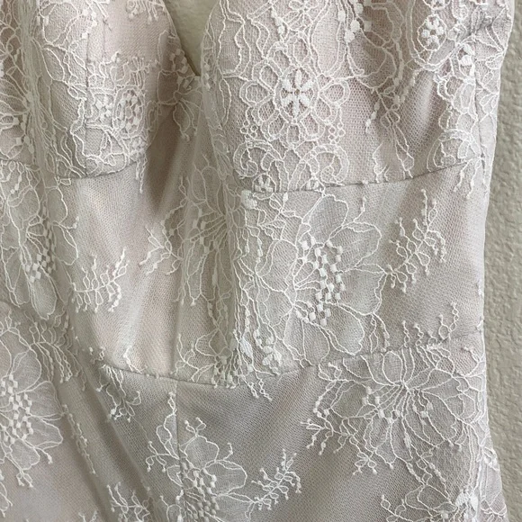 BHLDN Hayley Paige Ivory Floral Lace Shorts Jumpsuit size 4 Bridal - Picture 4 of 5